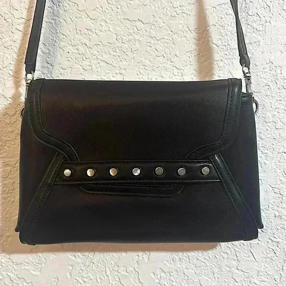 Sam Edelman Handbags - Chic Sam Edelman Black and Silver Studded Crossbody Reversible Handbag